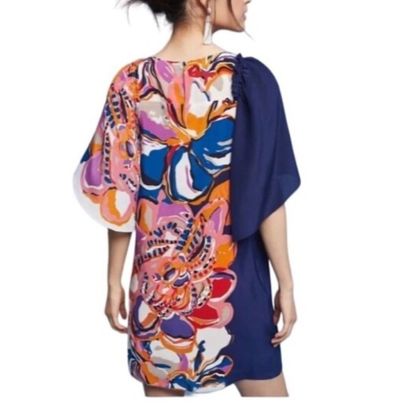 Colorful very cute shift dress, 100% silk - Picture 2 of 6